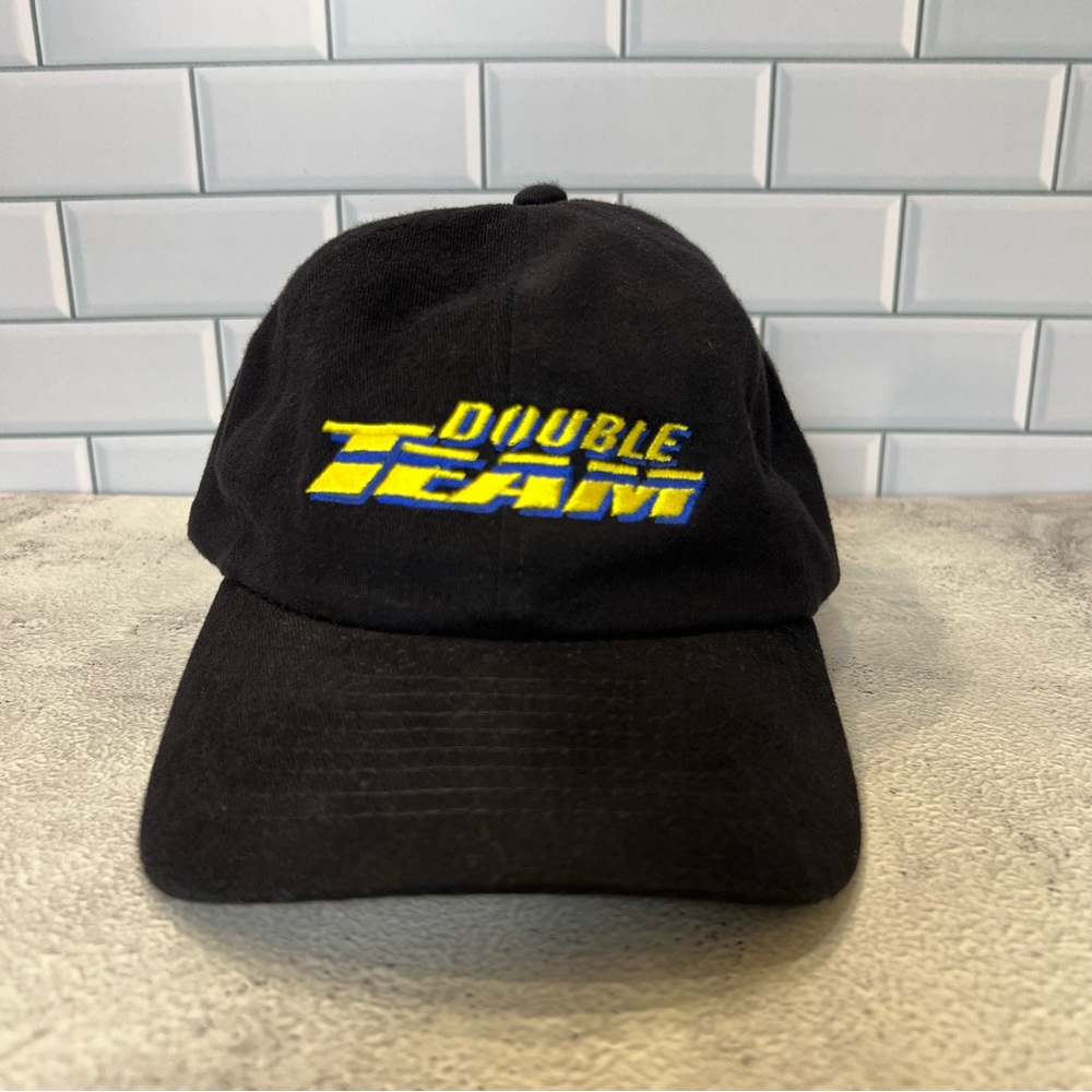 Double Team Vintage Movie Hat Black Adjustable Snapback Film Crew Cap RARE